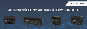 Akce na akumulátory Sunlight, -40 % na všechny typy.
