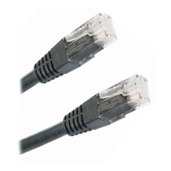Patch kabel UTP Cat 5e 0,25m - Černý
