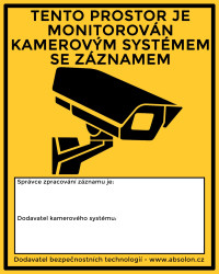 CCTV/VSS Samolepka kamerový systém se záznamem