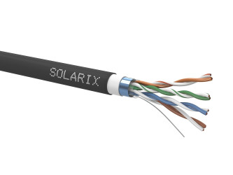 Instalační kabel Solarix CAT5E FTP PVC+PE F<sub>ca</sub> dvojitý plášť 305m/cívk