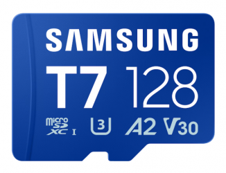 Paměťová karta Samsung T7/Micro SDXC/128GB/UHS-I U3 / Class 10/Modrá