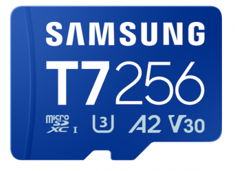Paměťová karta Samsung T7/Micro SDXC/256GB/UHS-I U3 / Class 10/Modrá