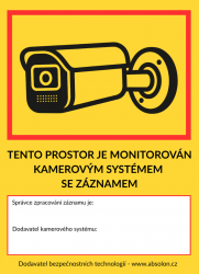 CCTV/VSS Samolepka kamerový systém se záznamem